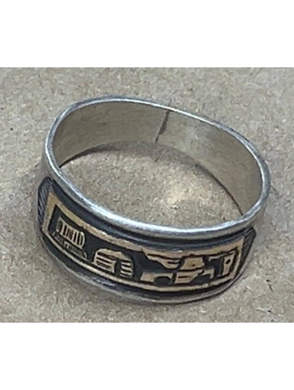 Native American Navajo jewelry handmade 14k sterling silver design ring size 9